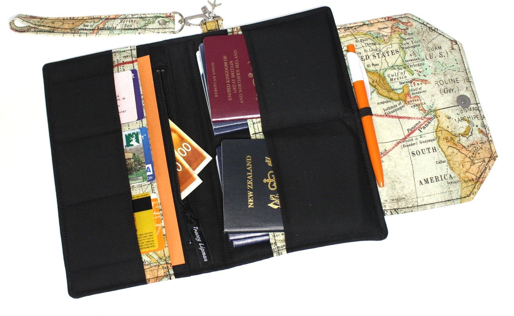 Travel Wallet & Family Passport Holder, Casual Canvas Document Organizer  Case With Zipper - Temu Saudi Arabia