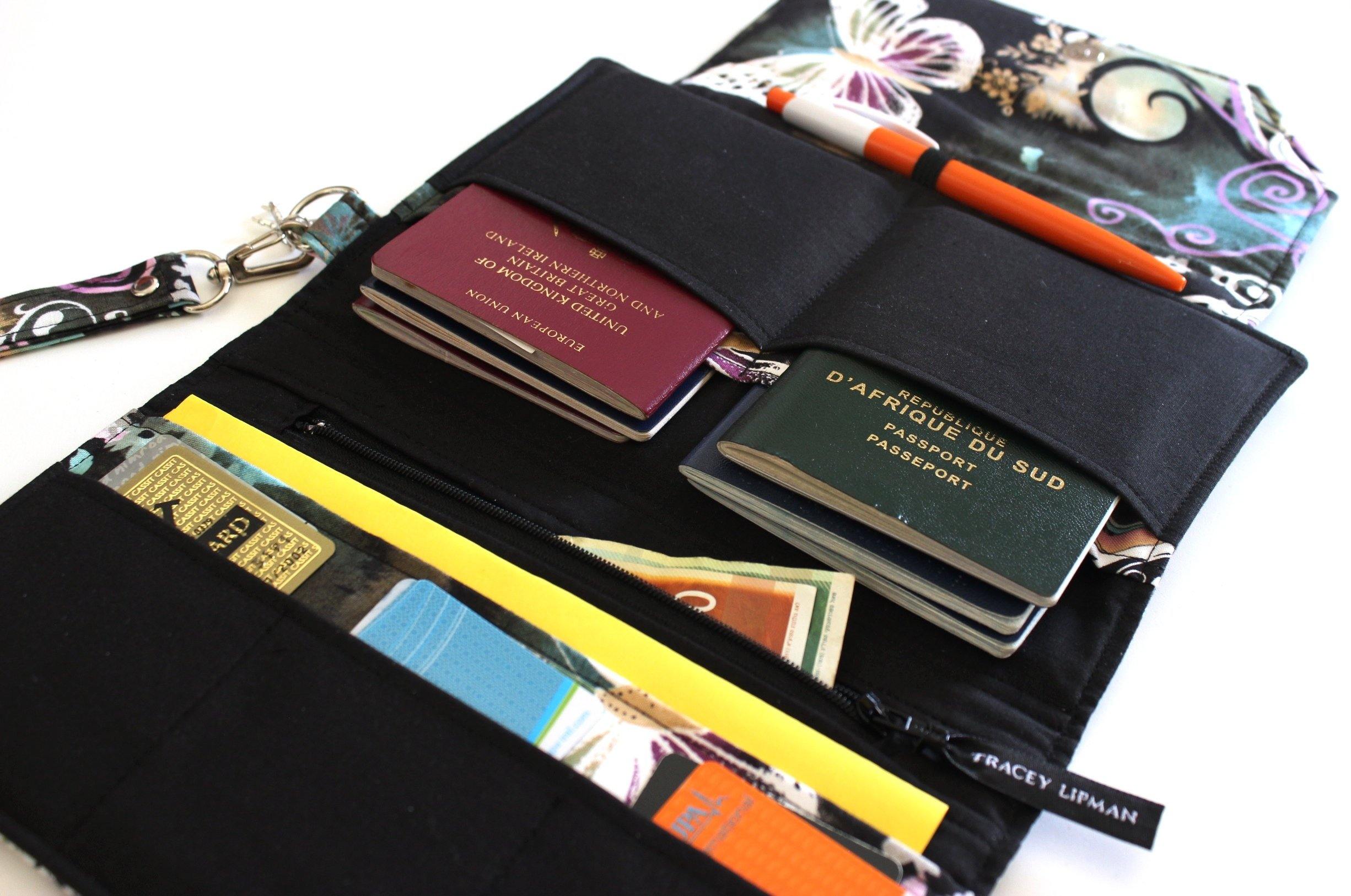 Family Passport Holder - Travel Wallet Pouch with zipper – Tracey Lipman