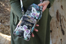 Load image into Gallery viewer, Cell phone purse - iphone wallet purse - mobile phone bag - small crossbody bag - butterfly purse - cell phone wallet purse - sling purse
