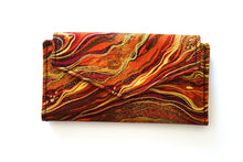 Load image into Gallery viewer, Burnt Orange Long Wallet for Women - Ladies Wallet with Coin Pocket - Fabric Bifold Wallet - vegan clutch wallet - card holder wallet
