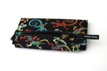 Load image into Gallery viewer, Gecko Fabric Long Wallet for Women - Clutch Wallet - Card and Coin Wallet - Check Book Holder - Vegan Bifold Wallet with zipper coin pocket
