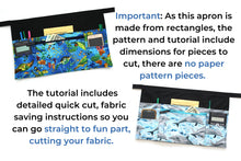 Load image into Gallery viewer, Apron pattern pdf, half apron with zipper pocket sewing tutorial, digital download teacher apron, vendor apron, waitress server waist apron
