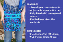Load image into Gallery viewer, Retro spiral small double zipper crossbody fabric bag for women and teenage girls, cell phone purse, travel bag, Christmas gift for daughter
