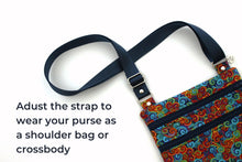 Load image into Gallery viewer, Colorful spiral fabric small crossbody bag for women and teenage girls, double zipper cell phone purse, small travel bag, gift for daughter
