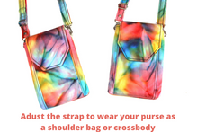 Load image into Gallery viewer, Phone Bag - tie dye batiq fabric cell phone crossbody / shoulder purse - Tracey Lipman
