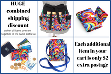 Load image into Gallery viewer, Rainbow spiral fabric loyalty and credit card holder wallet for women
