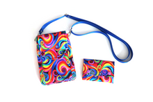 Load image into Gallery viewer, Colorful retro spiral fabric small minimalist wallet - mini wallet
