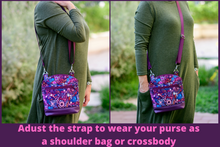 Load image into Gallery viewer, Purple multi pocket small crossbody bag for women - Tracey Lipman
