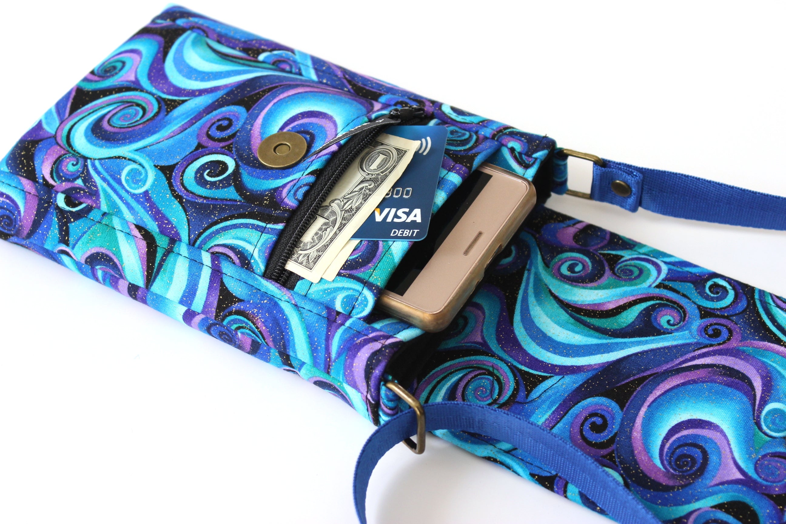 Fabric Smart Phone Crossbody Fabric Handy Crossbody Case Crossbody